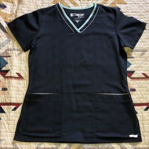 Grey’s Anatomy Active S Scrub Top Slate with Mint